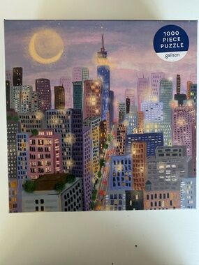 Galison 1000-Piece Cityscape Puzzle - Purple Twilight